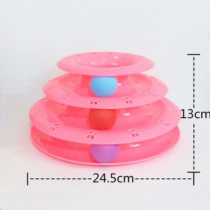 Ziggy Pupps Cat Interactive 3 Level Cat Toy Roller Track Toy with Colorful Balls for Mental Stimulation Blue