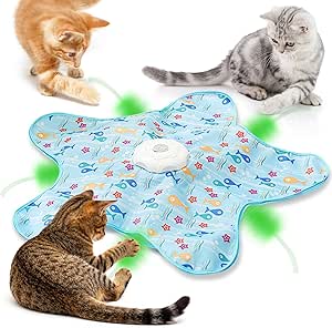 Ziggy Pupps Cat Interactive Cat Toy Automatic Hide And Seek with Feather And Mouse USB Rechargeable