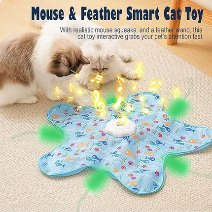Ziggy Pupps Cat Interactive Cat Toy Automatic Hide And Seek with Feather And Mouse USB Rechargeable