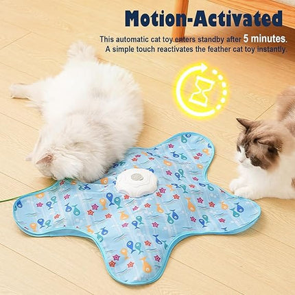 Ziggy Pupps Cat Interactive Cat Toy Automatic Hide And Seek with Feather And Mouse USB Rechargeable