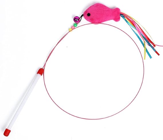 Ziggy Pupps Cat Interactive Cat Wand Toy with Plush and Ribbons
