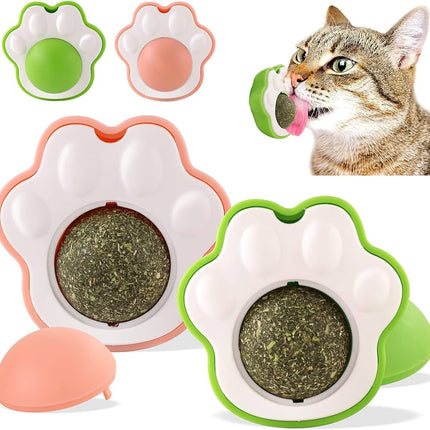 Ziggy Pupps Cat Interactive Paw Shaped Catnip Wall Ball Available in Multi Colors