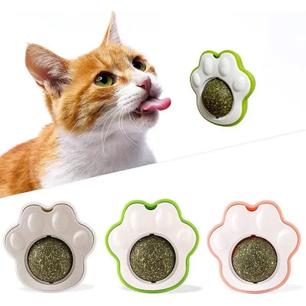 Ziggy Pupps Cat Interactive Paw Shaped Catnip Wall Ball Available in Multi Colors
