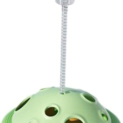 Ziggy Pupps Cat Interactive UFO Style Cat Toy Rolling Ball Track with Spring Mounted Top Ball Green