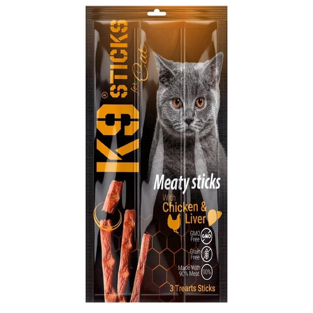 Ziggy Pupps Cat K9 Meaty Sticks Cat Treats with Chicken and Liver 3 pcs