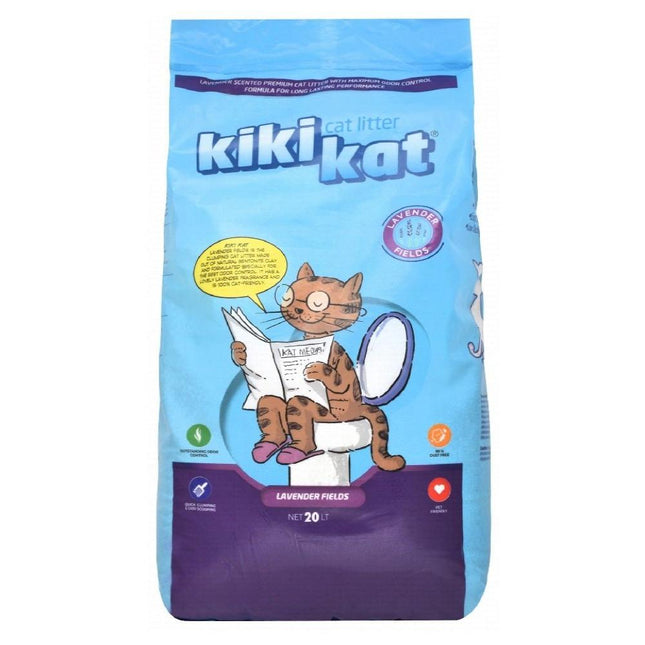 Ziggy Pupps Cat Kiki Kat White Bentonite Clumping Cat Litter Lavender 20 L