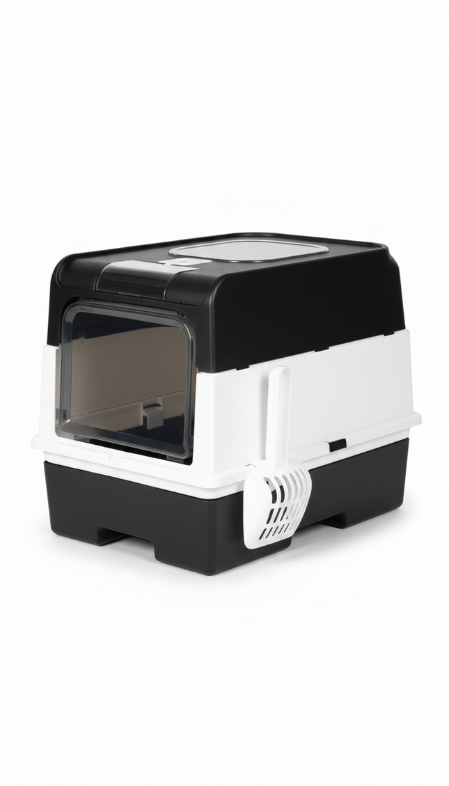 Ziggy Pupps Cat Litter Box Top Entry Hooded Cat  With Scoop