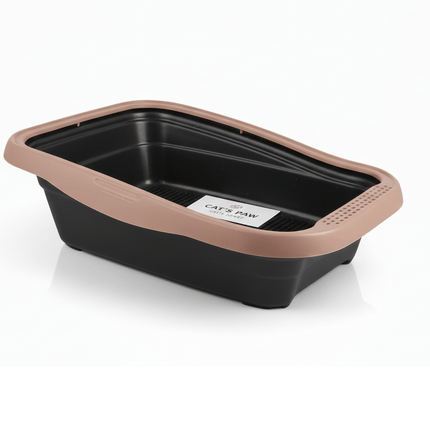 Ziggy Pupps Cat MPS Cat Litter Tray with Rim Black And Brown