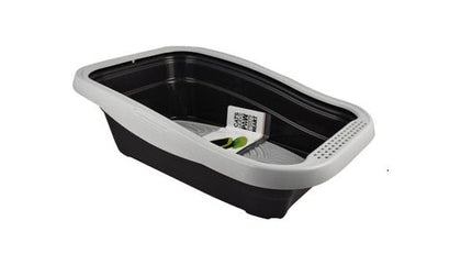 Ziggy Pupps Cat MPS Cat Litter Tray with Rim Black And Gray