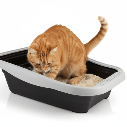 Ziggy Pupps Cat MPS Cat Litter Tray with Rim Black And Gray