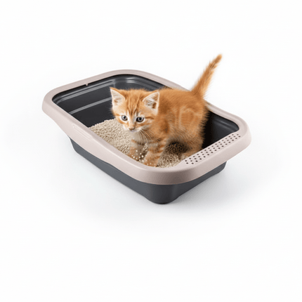 Ziggy Pupps Cat MPS2 Nella Black And Beige Cat Litter Tray with Rim 58x37.5x18cm