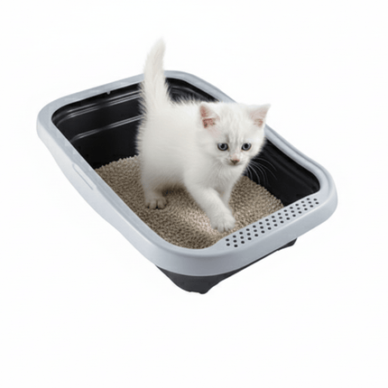 Ziggy Pupps Cat MPS2 Nella Black And Gray Cat Litter Tray with Rim 58x37.5x18cm