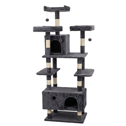 Ziggy Pupps Cat Multi-Level Cat Tree Tower with Condos And Scratching Posts Tall Plush Playhouse Activity Center for Cats & Kittens 180 x 83 cm