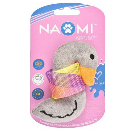 Ziggy Pupps Cat Naomi Gray Duck Plush Cat Toy