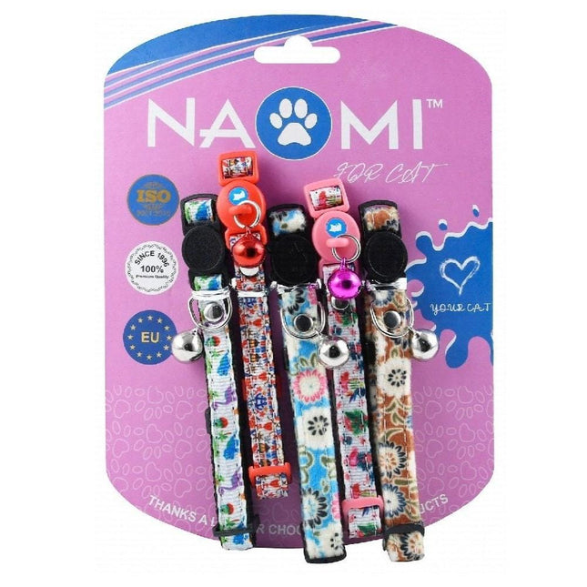 Ziggy Pupps Cat Naomi XS Assorted Cat Collars with Bells 5 per pack