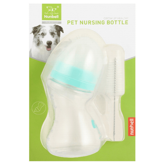 Ziggy Pupps Cat Nunbell gray Pet Nursing Bottle with Cleaning Brush - non toxic