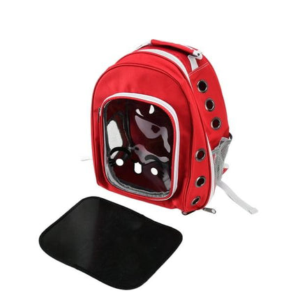 Ziggy Pupps cat Pet  Back Bag Tranparent Pet Bag for Cats And Small Dogs Red
