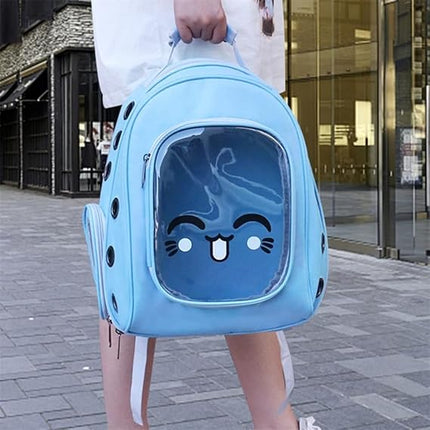 Ziggy Pupps cat Pet  Back Bag Tranparent Pet Bag for Cats And Small Dogs Sky Blue