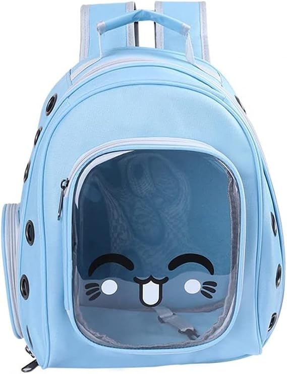 Ziggy Pupps cat Pet  Back Bag Tranparent Pet Bag for Cats And Small Dogs Sky Blue