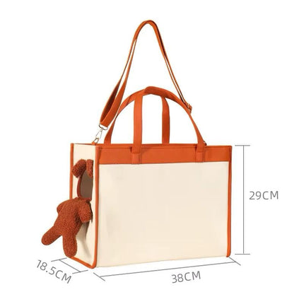 Ziggy Pupps Cat Pet Carrying Bag with Plush Bear 38×18.5×29 cm Travel Tote