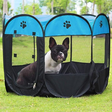 Ziggy Pupps Cat Pet playpen for small dogs cats foldable dog kennel small Blue
