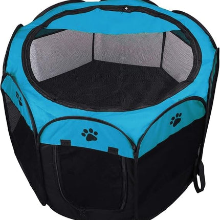 Ziggy Pupps Cat Pet playpen for small dogs cats foldable dog kennel small Blue