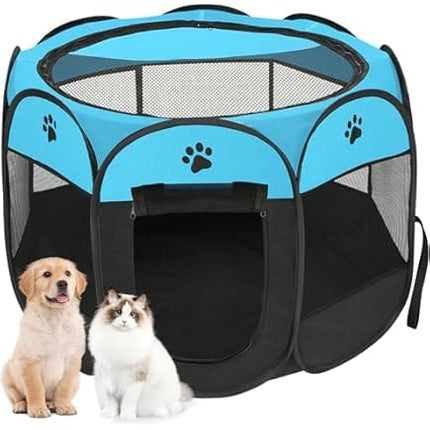 Ziggy Pupps Cat Pet playpen for small dogs cats foldable dog kennel small Blue