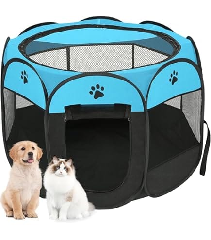 Ziggy Pupps Cat Pet playpen for small dogs cats foldable dog kennel small Blue