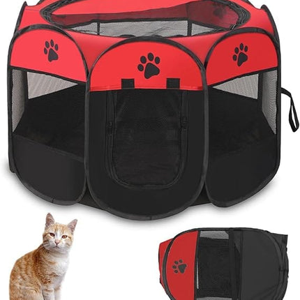 Ziggy Pupps Cat Pet playpen for small dogsAnd  cats foldable kennel small Red