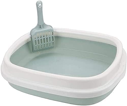 Ziggy Pupps Cat Plastic Cat Litter Box Cat Toilet With Border 40x25x15cm Gray S