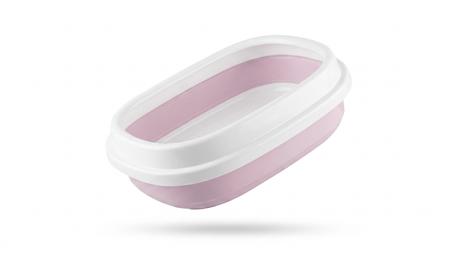 Ziggy Pupps Cat Plastic Cat Litter Box Cat Toilet With Border 40x25x15cm Light Purple S
