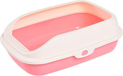 Ziggy Pupps Cat Plastic Cat Litter Box Cat Toilet With Border 40x25x15cm pink S