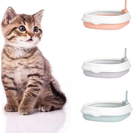 Ziggy Pupps Cat Plastic Cat Litter Box Cat Toilet With Border 40x25x15cm Pink S