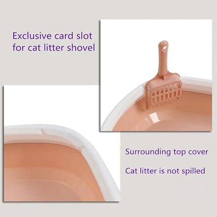 Ziggy Pupps Cat Plastic Cat Litter Box Cat Toilet With Border 40x25x15cm Pink S