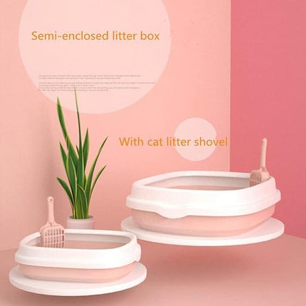 Ziggy Pupps Cat Plastic Cat Litter Box Cat Toilet With Border 40x25x15cm Pink S