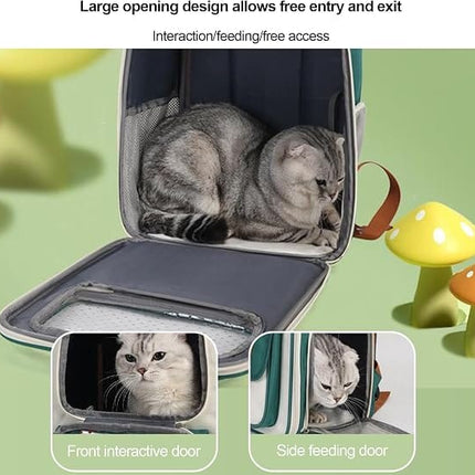 Ziggy Pupps cat Portable Cat Carrier Backpack Transparent Travel Bag for Small Pets Beige