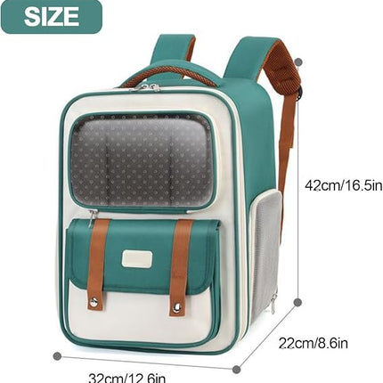 Ziggy Pupps cat Portable Cat Carrier Backpack Transparent Travel Bag for Small Pets Beige