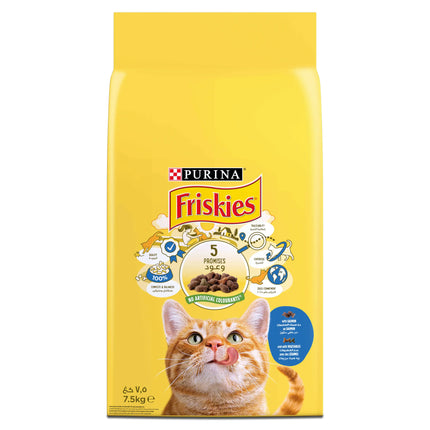 Ziggy Pupps Cat Purina Friskies Dry Food with Salmon And Vegetables for Adult Cats 7.5 kg