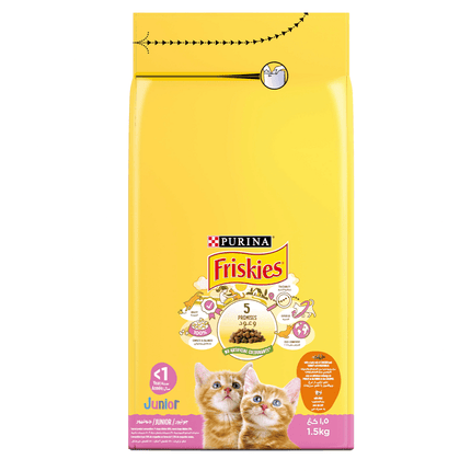 Ziggy Pupps Cat Purina Friskies Junior Chicken and Milk Dry Cat Food 1.5 kg