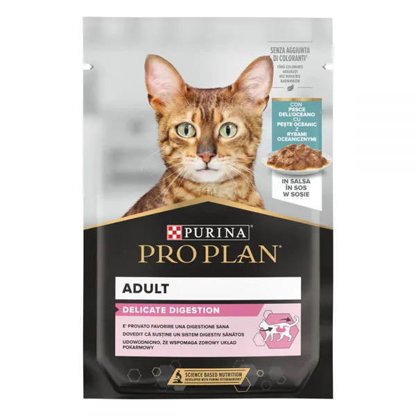 Ziggy Pupps Cat Purina Pro Plan Wet Food with Ocean Fish in Gravy for Delicate Cats 85 gr