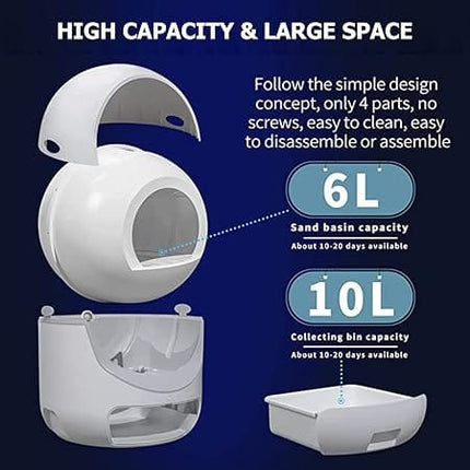 Ziggy Pupps Cat Self Cleaning Cat Litter Box Automatic Litter Box with 2.4G/5G Wi-Fi App Control And Odor Elimination
