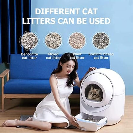 Ziggy Pupps Cat Self Cleaning Cat Litter Box Automatic Litter Box with 2.4G/5G Wi-Fi App Control And Odor Elimination
