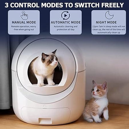 Ziggy Pupps Cat Self Cleaning Cat Litter Box Automatic Litter Box with 2.4G/5G Wi-Fi App Control And Odor Elimination