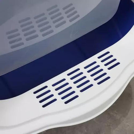 Ziggy Pupps Cat Semi Closed Covered Cat Litter Box with Scoop Size 35 × 50 cm Blue