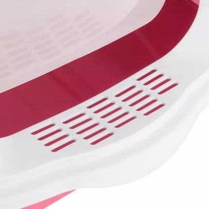 Ziggy Pupps Cat Semi Closed Covered Cat Litter Box with Scoop Size 35 × 50 cm Pink