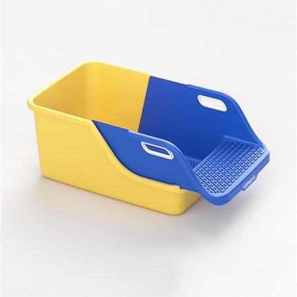 Ziggy Pupps Cat Semi Enclosed Cat Litter Box XL Large Sifting Litter Box 55× 40×H27 cm Yellow
