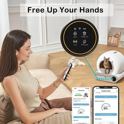 Ziggy Pupps Cat Smart Automatic Cat Litter Box Self Cleaning Wi Fi App Control Multi Cat Friendly