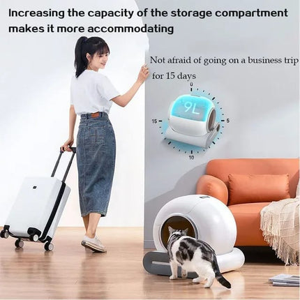 Ziggy Pupps Cat Smart Automatic Cat Litter Box Self Cleaning Wi Fi App Control Multi Cat Friendly