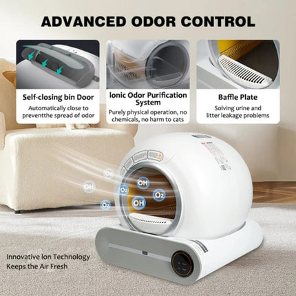 Ziggy Pupps Cat Smart Automatic Cat Litter Box Self Cleaning Wi Fi App Control Multi Cat Friendly