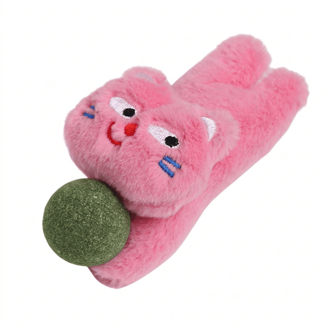 Ziggy Pupps Cat Soft Plush Cat Toy with Natural Catnip Ball Pink